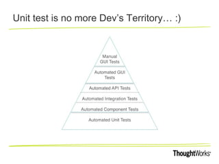 Unit test is no more Dev’s Territory… :)
 