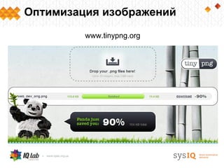 Оптимизация изображений
         www.tinypng.org
 