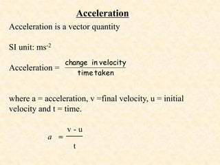 Speed+velocity+acceleration | PPTX