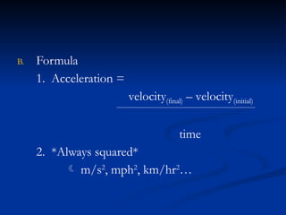 Speed, Velocity & Acceleration Powerpoint | PPTX