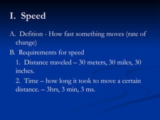 Speed, Velocity & Acceleration Powerpoint | PPTX