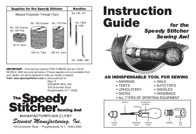 Speedy Stitcher Instructions from Product Package