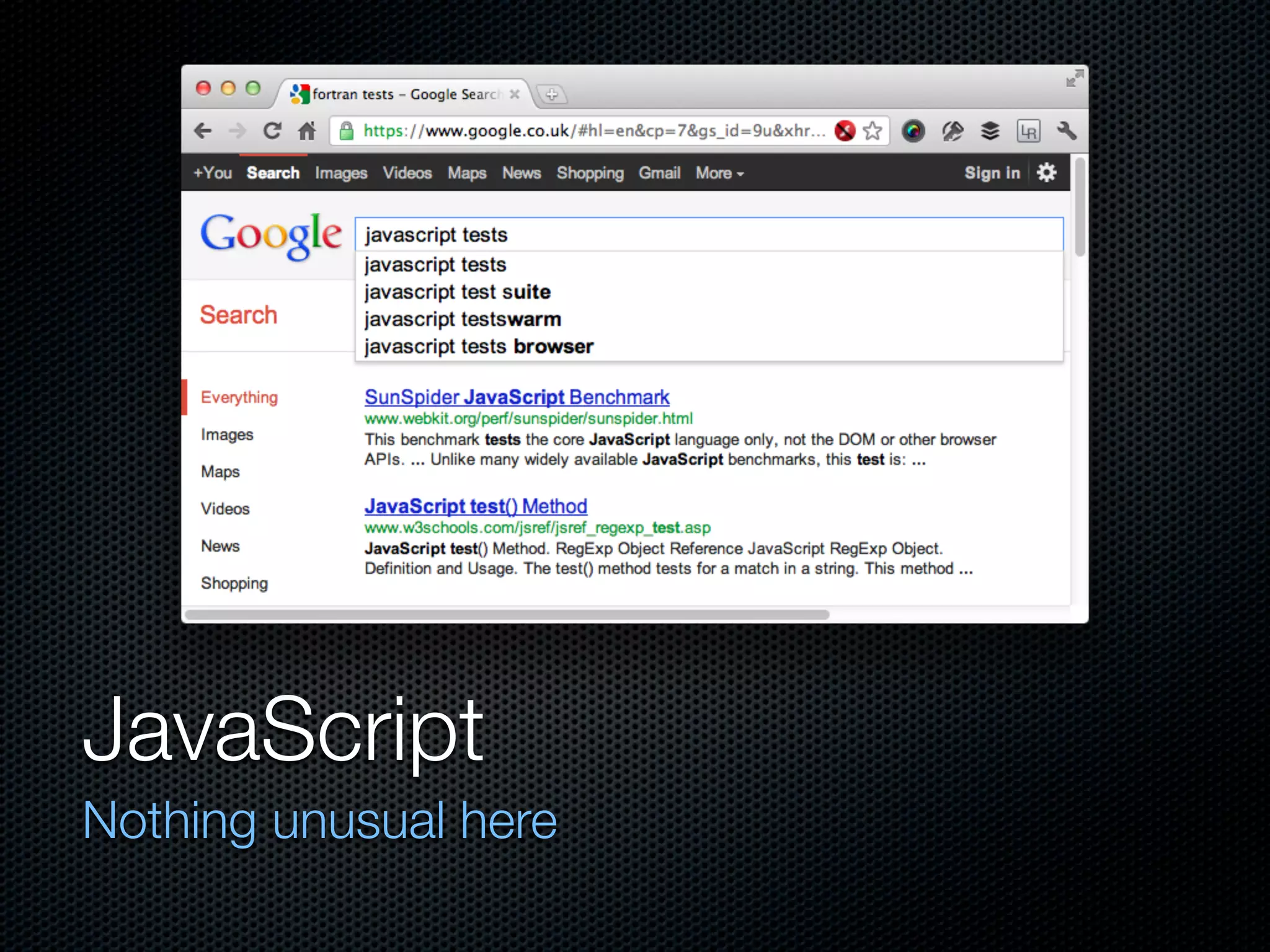 JavaScript
Nothing unusual here
 