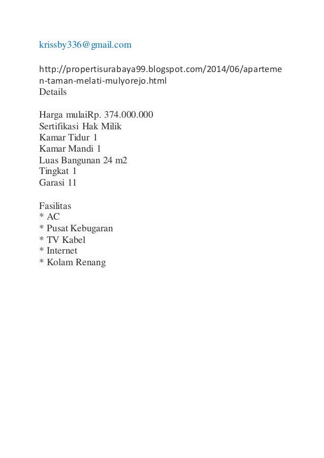 Apartemen Taman Melati Merr Surabaya