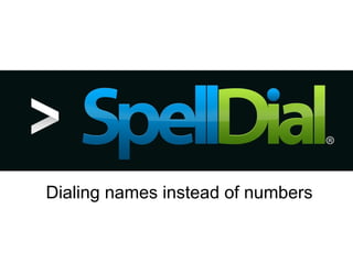 Dialing names instead of numbers
 