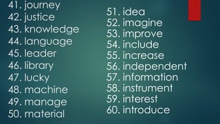 English Spelling Words for Elementary Learners | PPTX