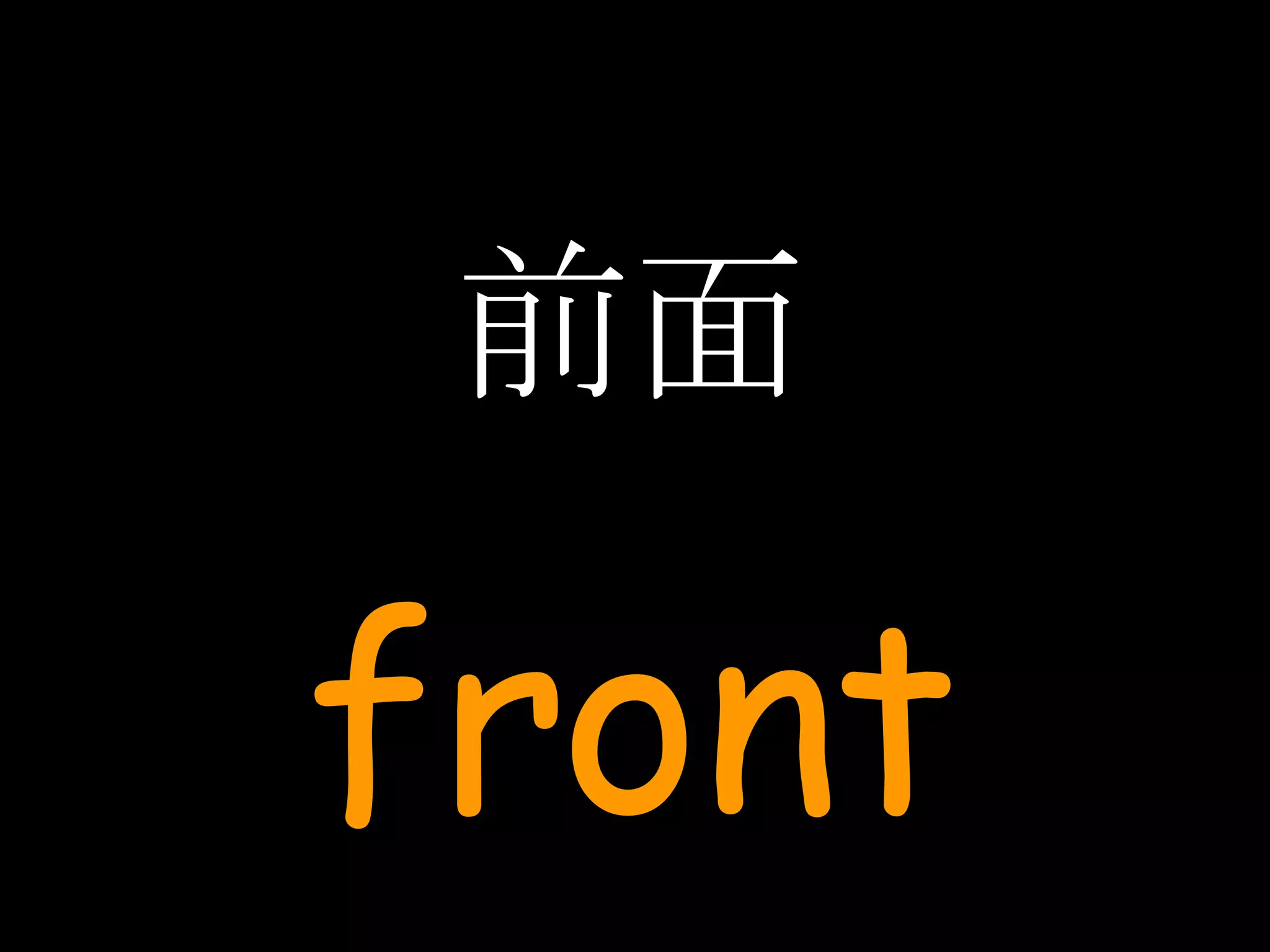 前面 front 