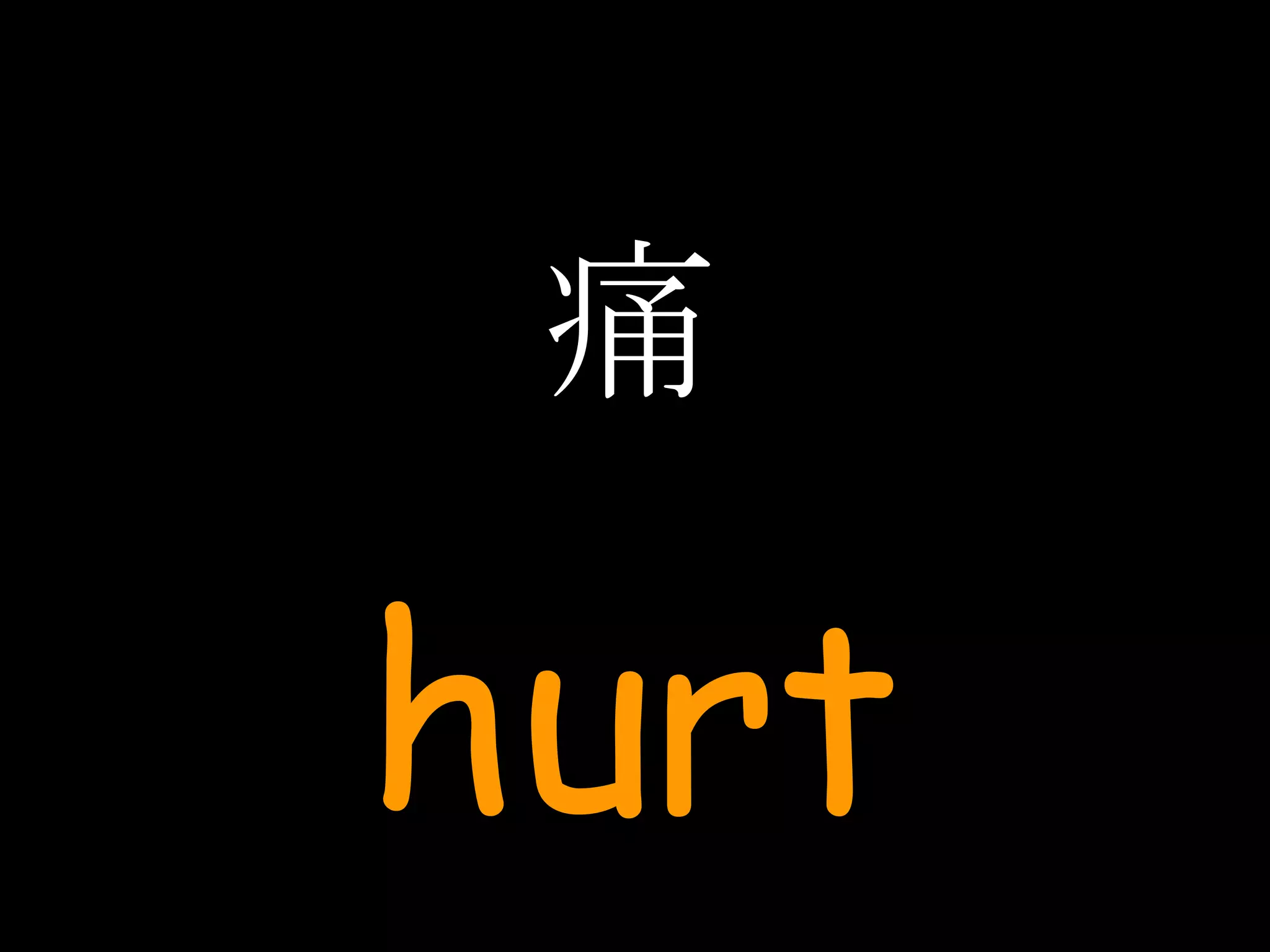 痛 hurt 