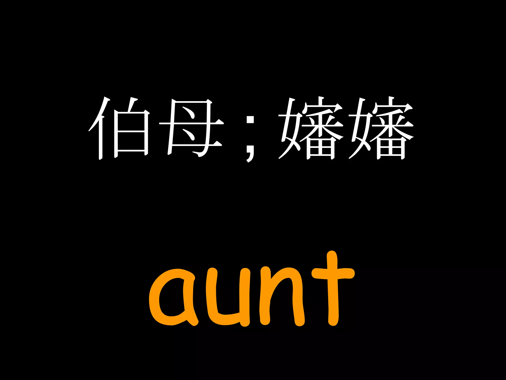 伯母 ; 嬸嬸 aunt 