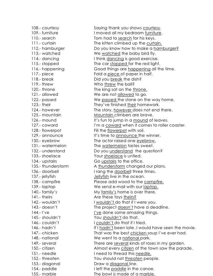hard spelling words for 4th graders