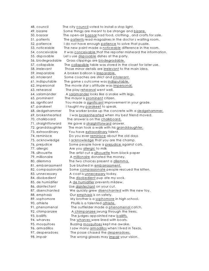 Spelling Bee 5th Grade