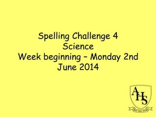 Spelling challenge Science | PPT