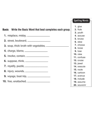 Spelling review1stbimester