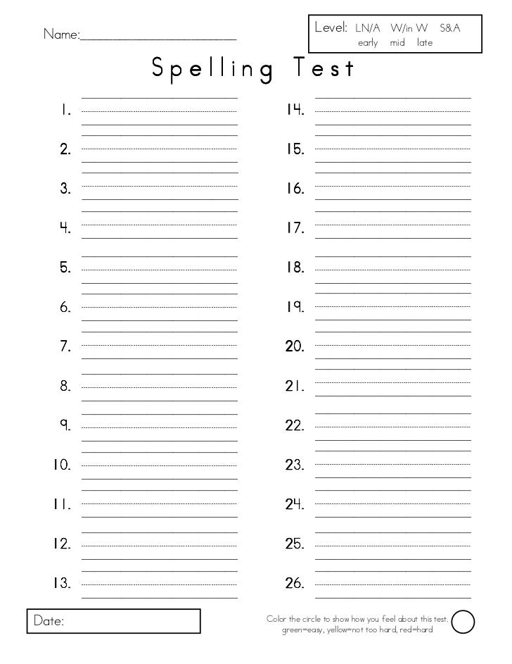 spelling test form 1 1 728