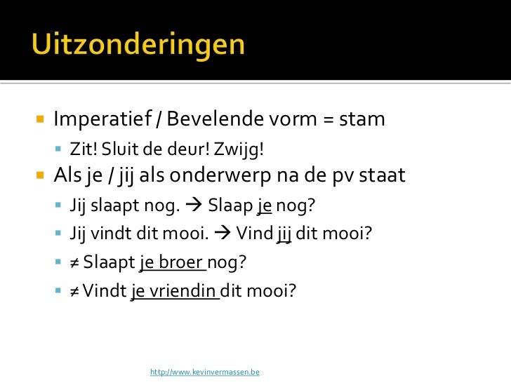 Spelling van de werkwoorden – onvoltooid tegenwoordige tijd