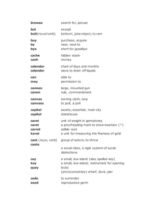 Spelling, vocabulary, and confusing words | DOC