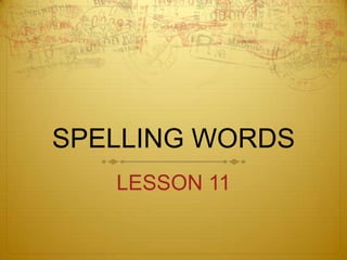 SPELLING WORDS
   LESSON 11
 