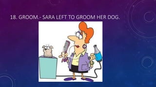18. GROOM.- SARA LEFT TO GROOM HER DOG.
 