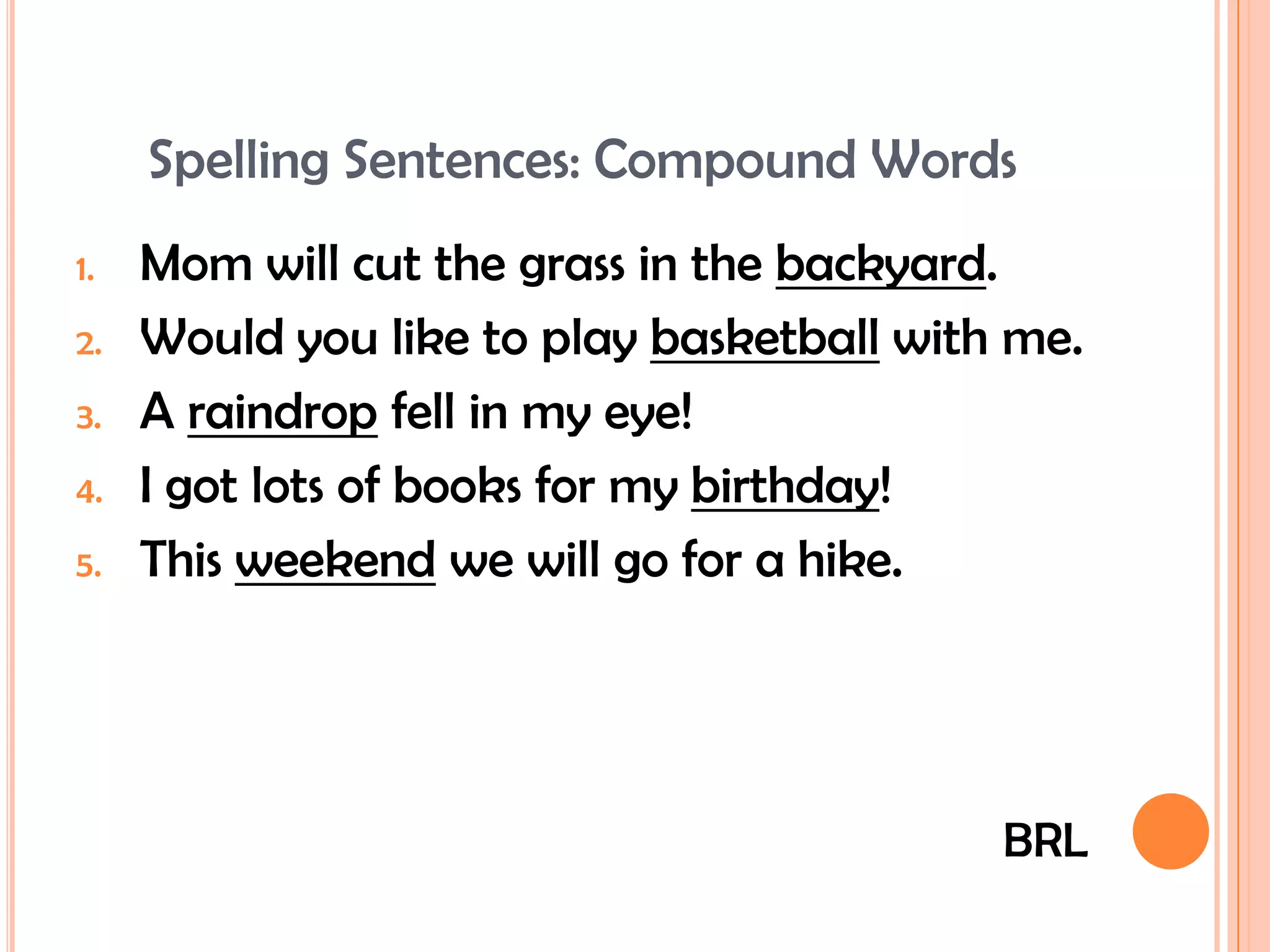 Spelling Words & Sentences 2nd Grade | PPTX