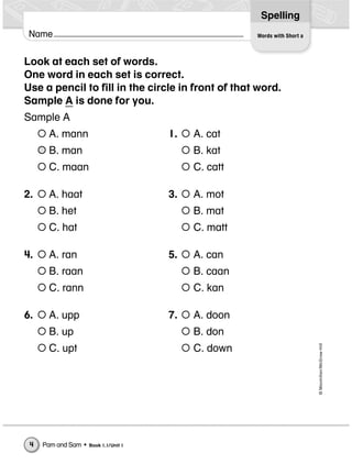 Spelling Practice Workbook for Beginners | PDF