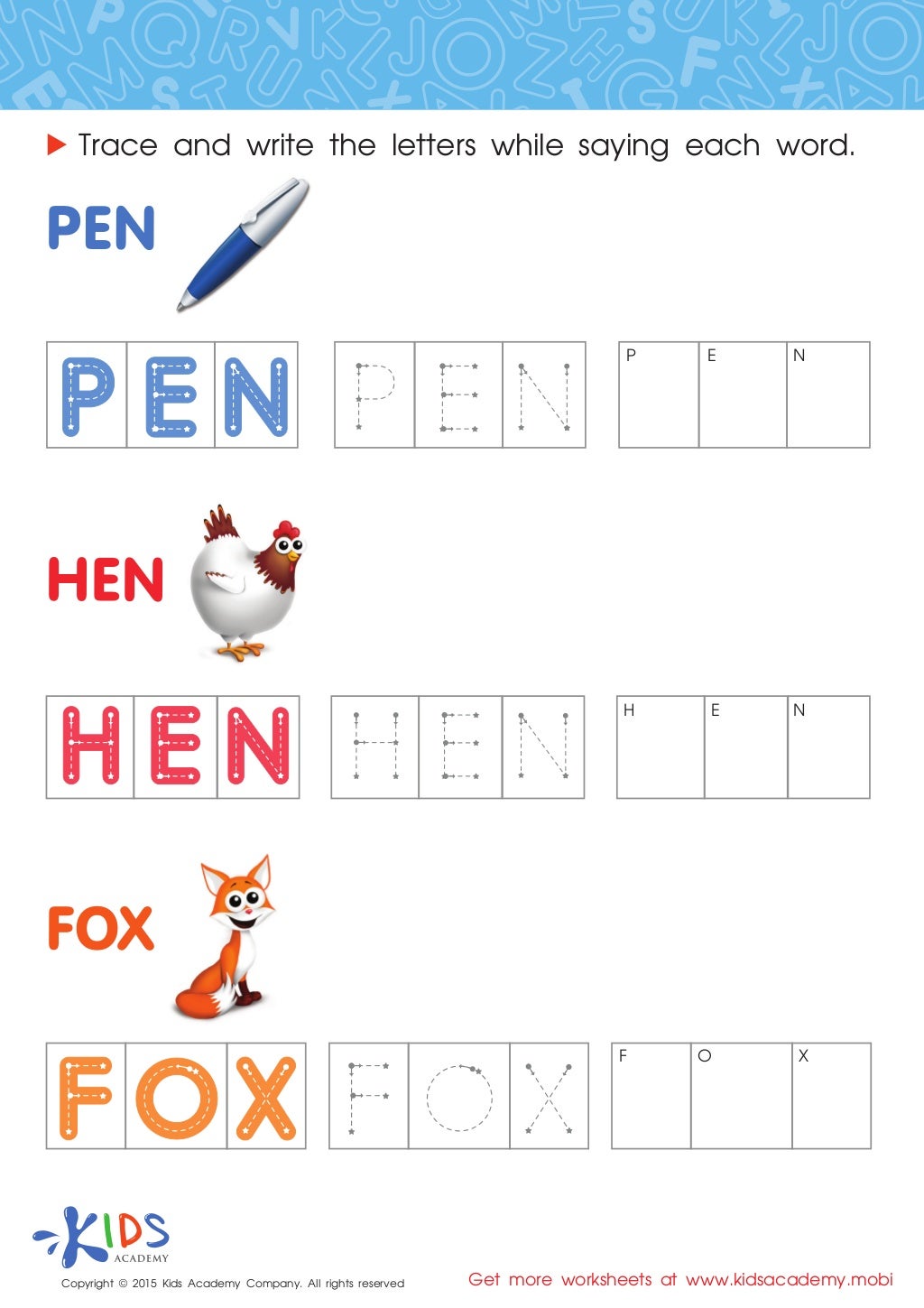 Spelling worksheets for Preschool and Kindergarten Spelling worksheets for Preschool and Kindergarten