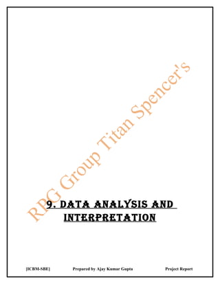 9. dATA ANALySiS ANd
            iNTErprETATiON



[ICBM-SBE]   Prepared by Ajay Kumar Gupta   Project Report
 