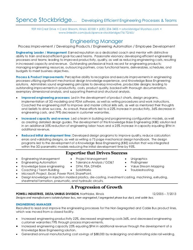 resume of spence stockbridge mechanical engineering professional