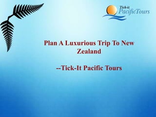 Plan A Luxurious Trip To New
Zealand
--Tick-It Pacific Tours
 