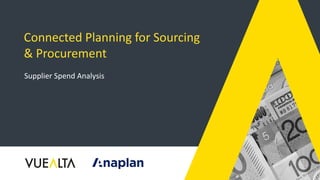 Supplier Spend Analysis
Connected Planning for Sourcing
& Procurement
 