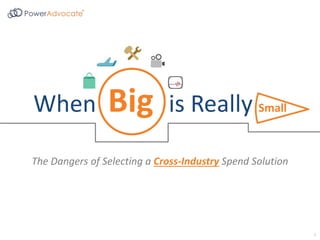 When Big is Really Small 
The Dangers of Selecting a Cross-Industry Spend Solution 
Power Advocate, Inc. Confidential 1 
 