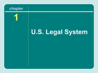 chapter

  1
          U.S. Legal System
 