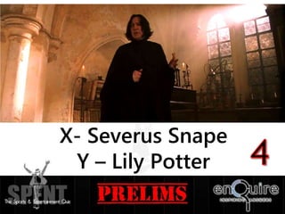 X- Severus Snape
Y – Lily Potter
 