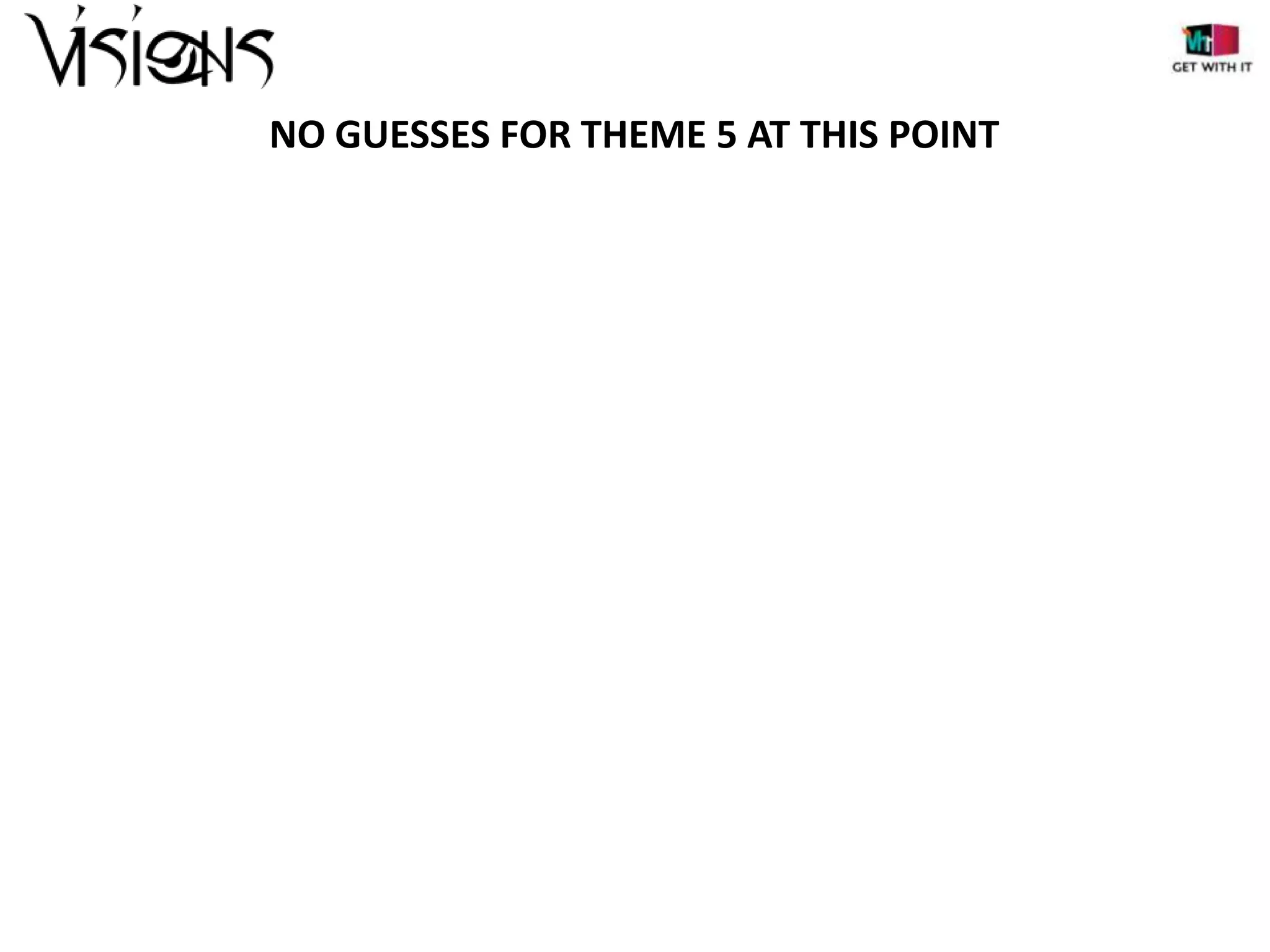 NO GUESSES FOR THEME 5 AT THIS POINT

 