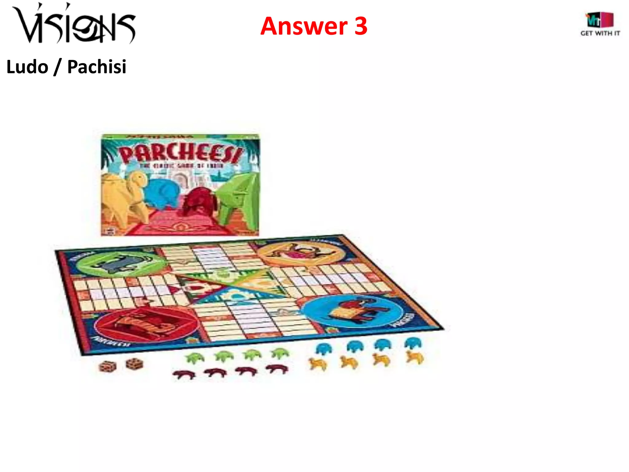 Answer 3
Ludo / Pachisi

 