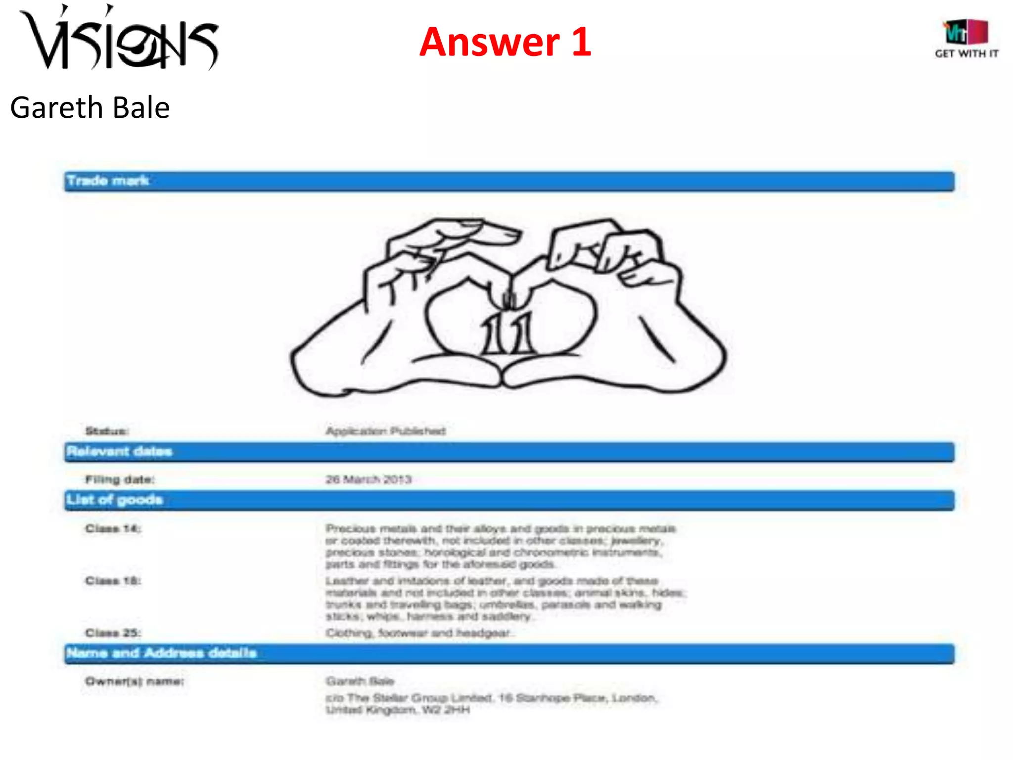Answer 1
Gareth Bale

 