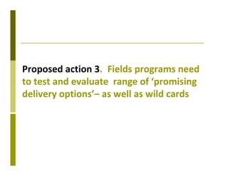 Delivery systems designed to meet the needs of women and the poor