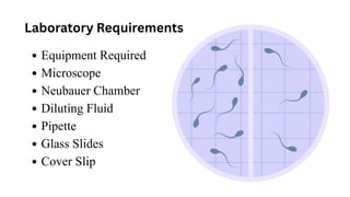 Laboratory Requirements
Equipment Required
Microscope
Neubauer Chamber
Diluting Fluid
Pipette
Glass Slides
Cover Slip
 