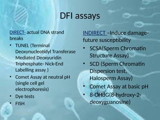 SPERM DNA FRAGMENTATION AND TESTS FOR DFI | PPTX