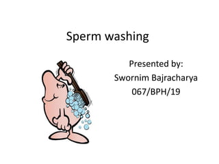 Sperm washing 
Presented by: 
Swornim Bajracharya 
067/BPH/19 
 