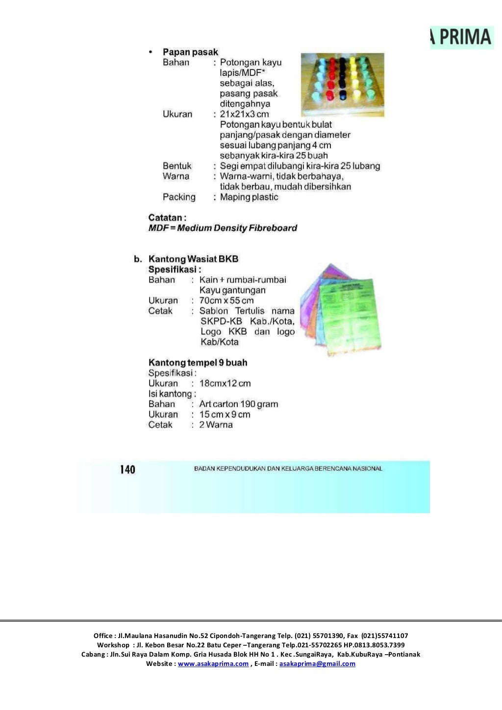 Spesifikasi teknis bkb kit dak bkkbn 2015