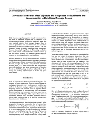 A practical method for trace exposure and roughness measurements and implementation in high speed package design