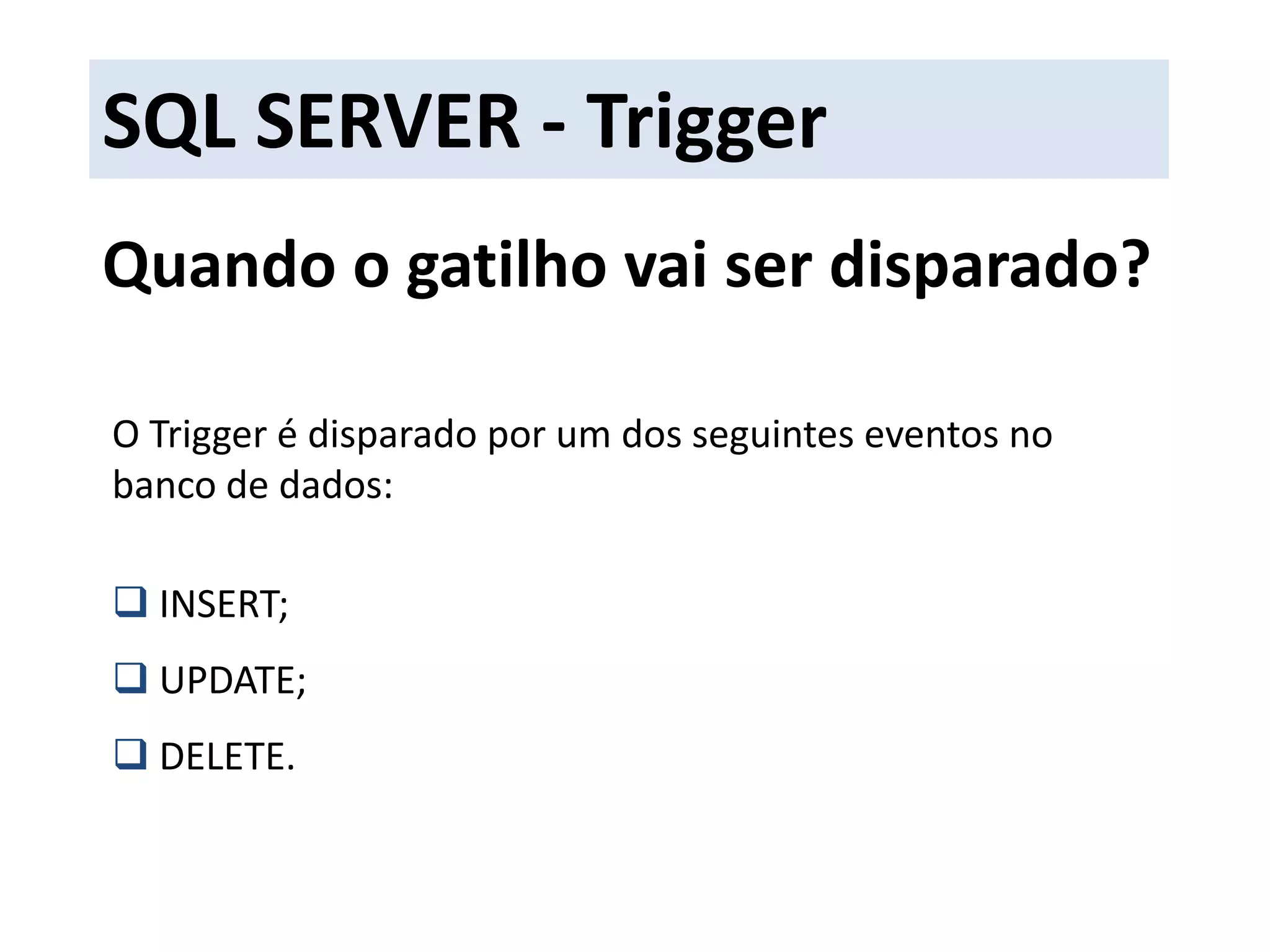  Diminuição do tráfego da redeSQL SERVER - Stored ProcedurePerguntas ?