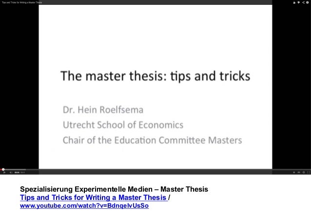 Master thesis strategy