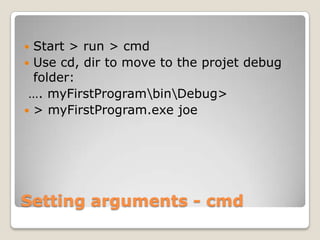 First Console ProgramA new project: