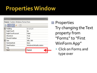 Properties WindowName of ControlSort by categorySort from A to ZPropertiesEventProperty page: available when solution or project is selected