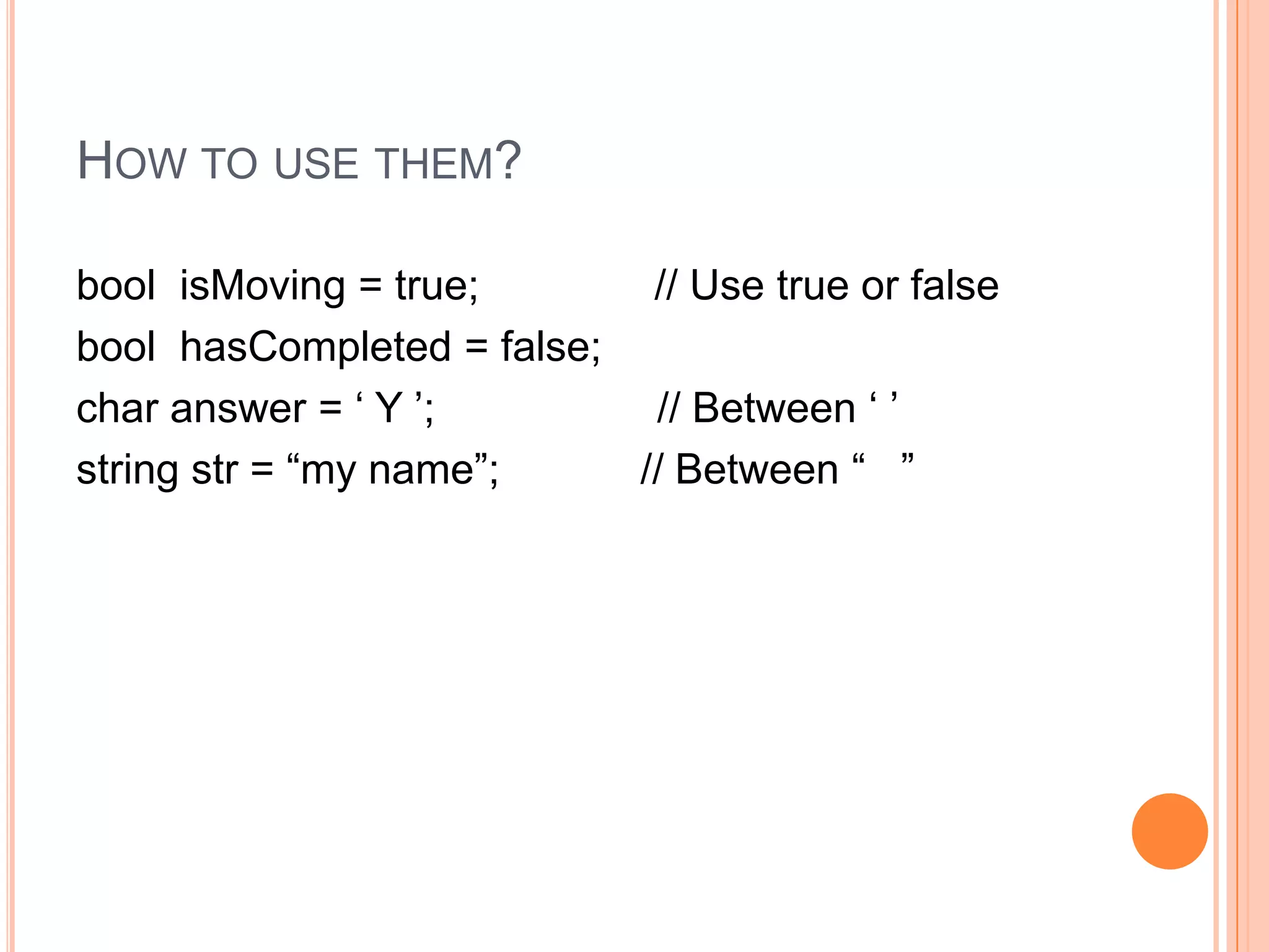 Value reference typesOther common value reference types