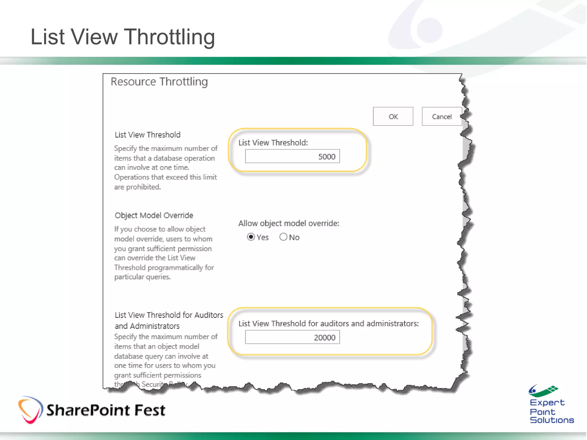 List View Throttling
 