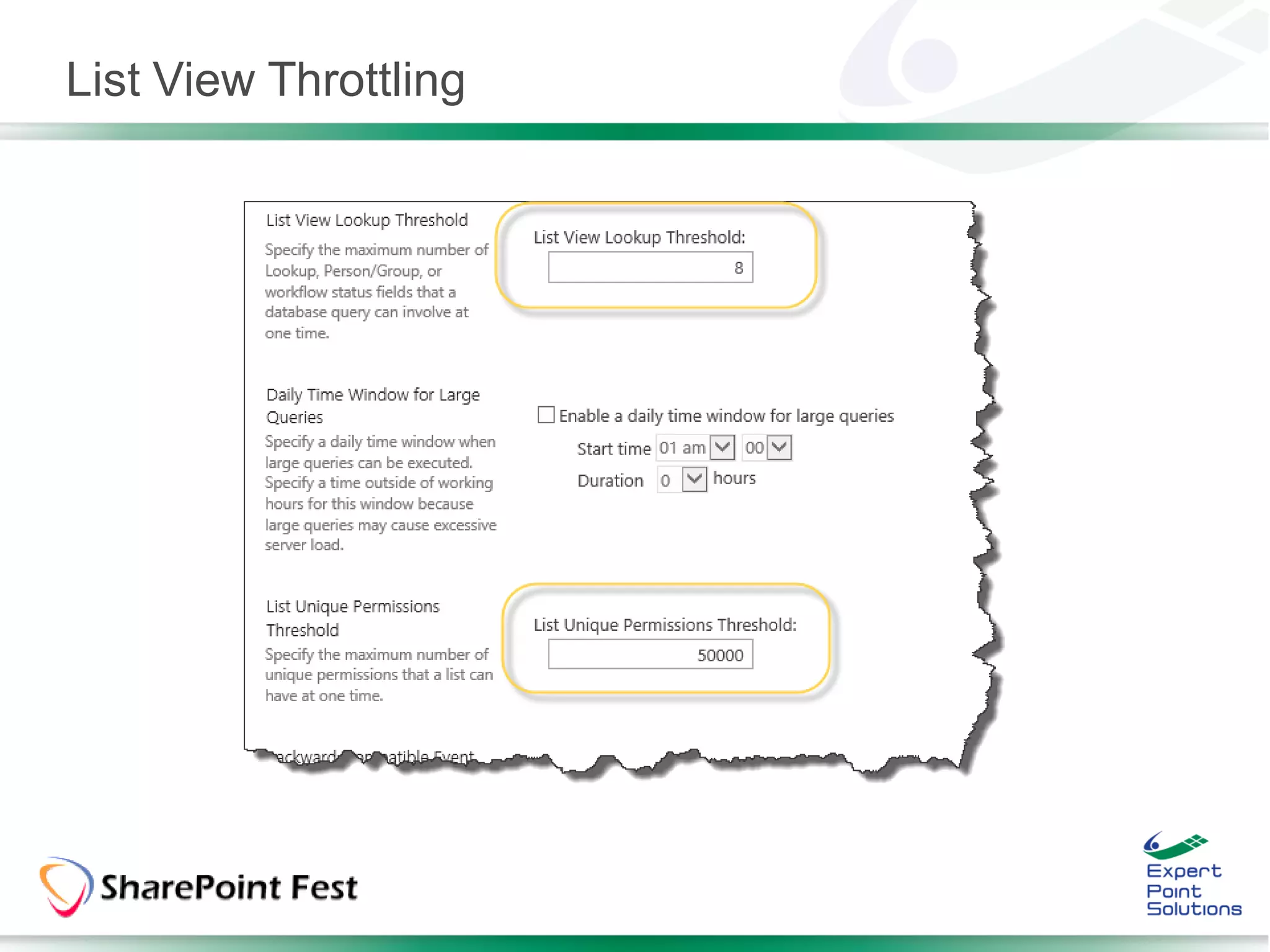 List View Throttling
 