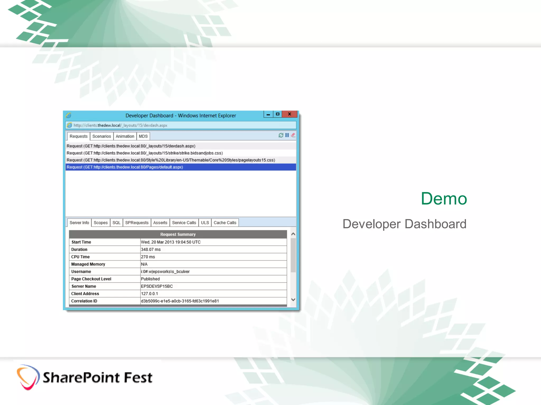 Demo
Developer Dashboard
 