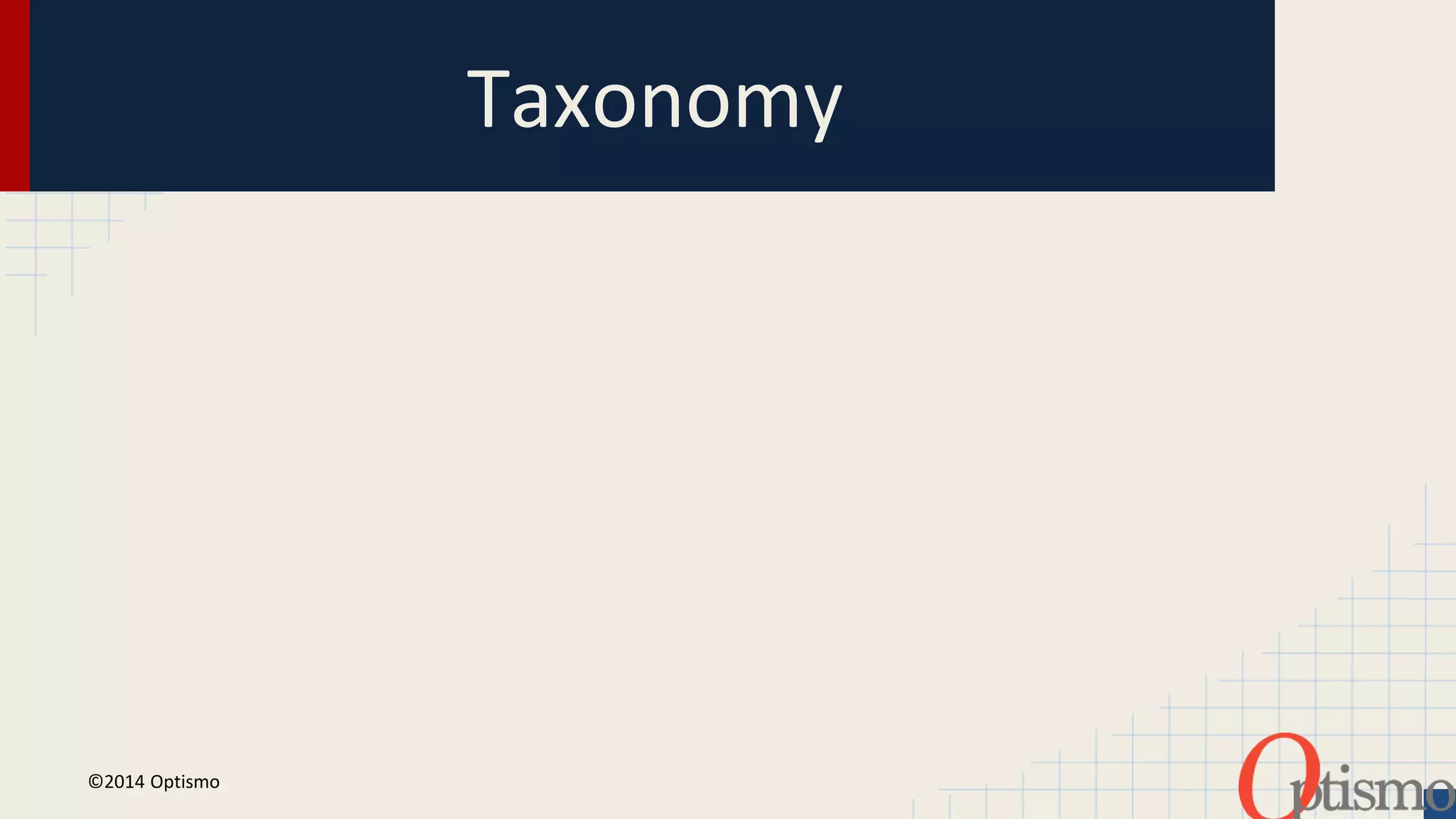 Taxonomy 
©2014 Optismo 
 